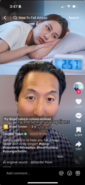 A TikTok of how to fall asleep 