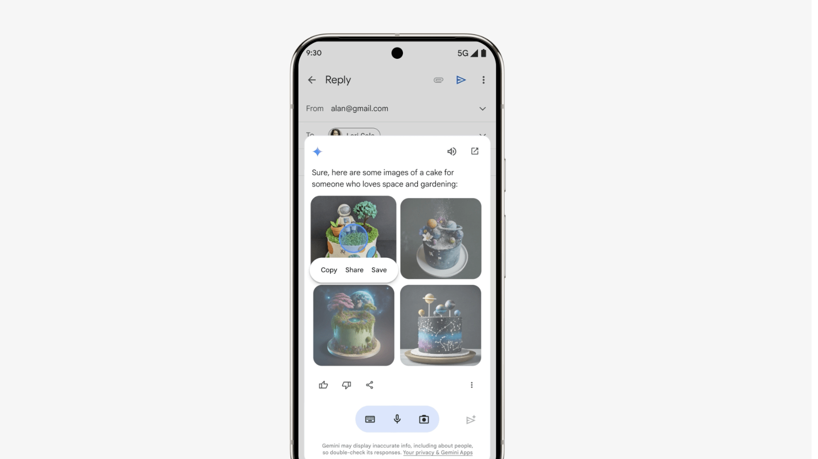 An example image of Google's Gemini Live