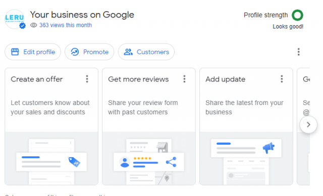 New Google Business Profile strength widget