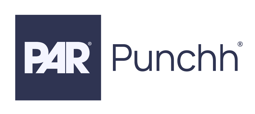 PAR Punchh logo with PAR in bold white letters inside a navy square and Punchh in navy text to the right.