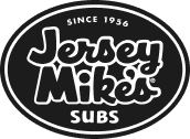 Jersey Mikes Subs logo with Since 1956 in white text on a black oval background.