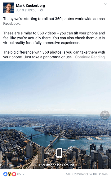 Mark Zuckerberg 360 photo