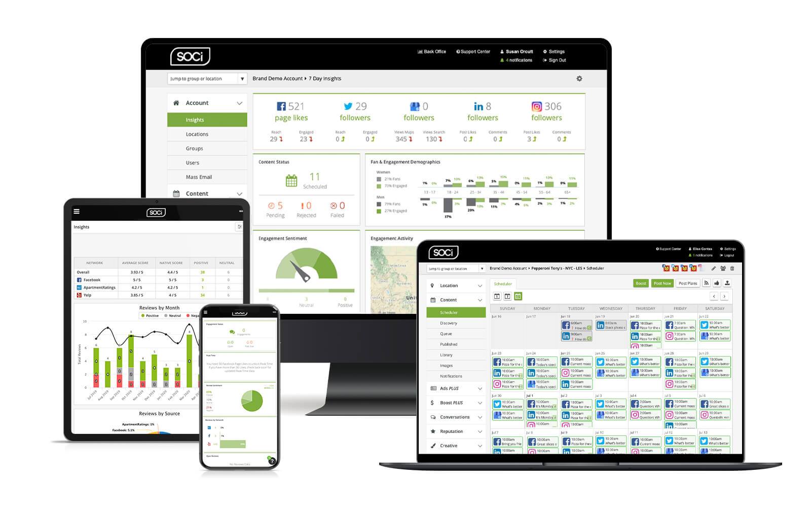 image of multiple devices showing the SOCi platform