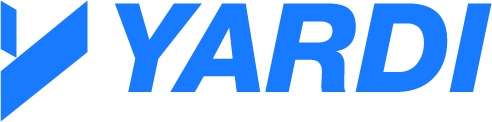 Yardi logo in blue with geometric design on the left and bold YARDI text on the right.