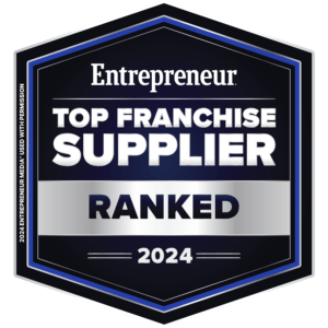 Entrepreneur 2024 Top Franchise Supplier badge.